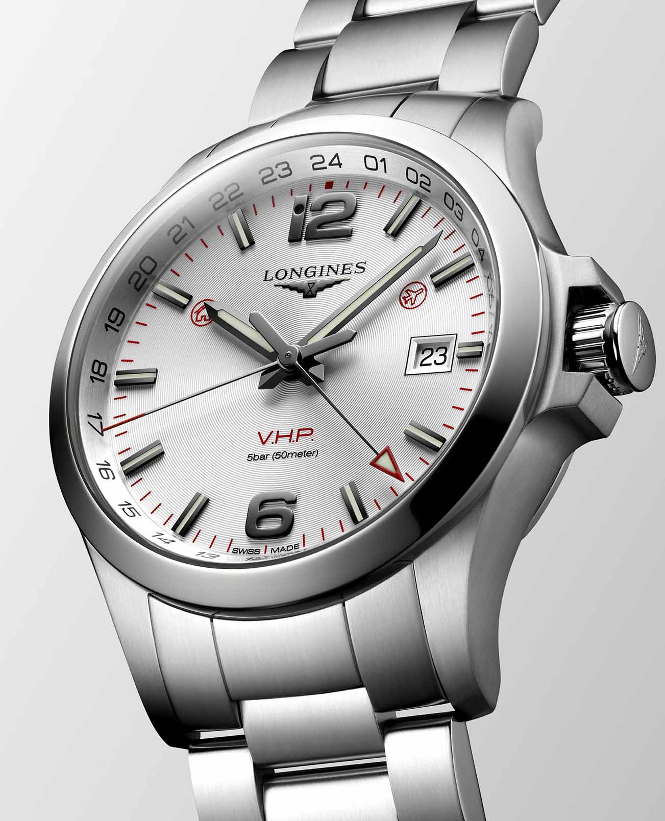 Longines Longines Conquest V.H.P. L3.728.4.76.6 , наручные мужские часы фото под углом